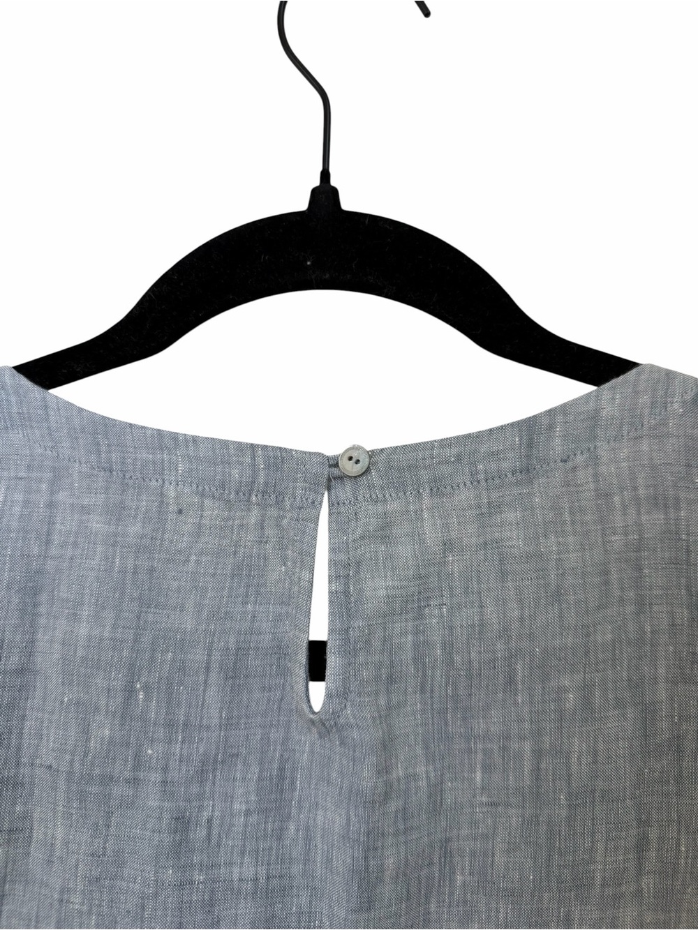 Eileen Fisher Sleeveless Linen Tank Dress in Chambray Blue Grey - Picture 6 of 9